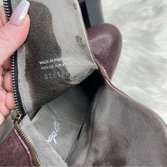 Free People Pebbled Leather Bolo Bandit Boot in Wine 40 - Picture 9 of 11